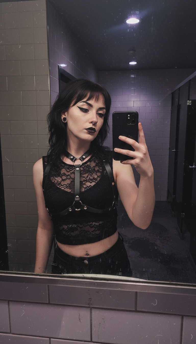 Makeup And Rings In Mirror Selfie reference photo