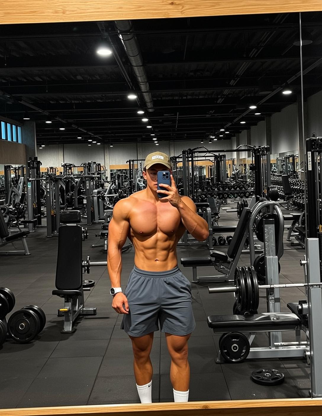 Muscular Short Black Tan Grey Athletic Shorts