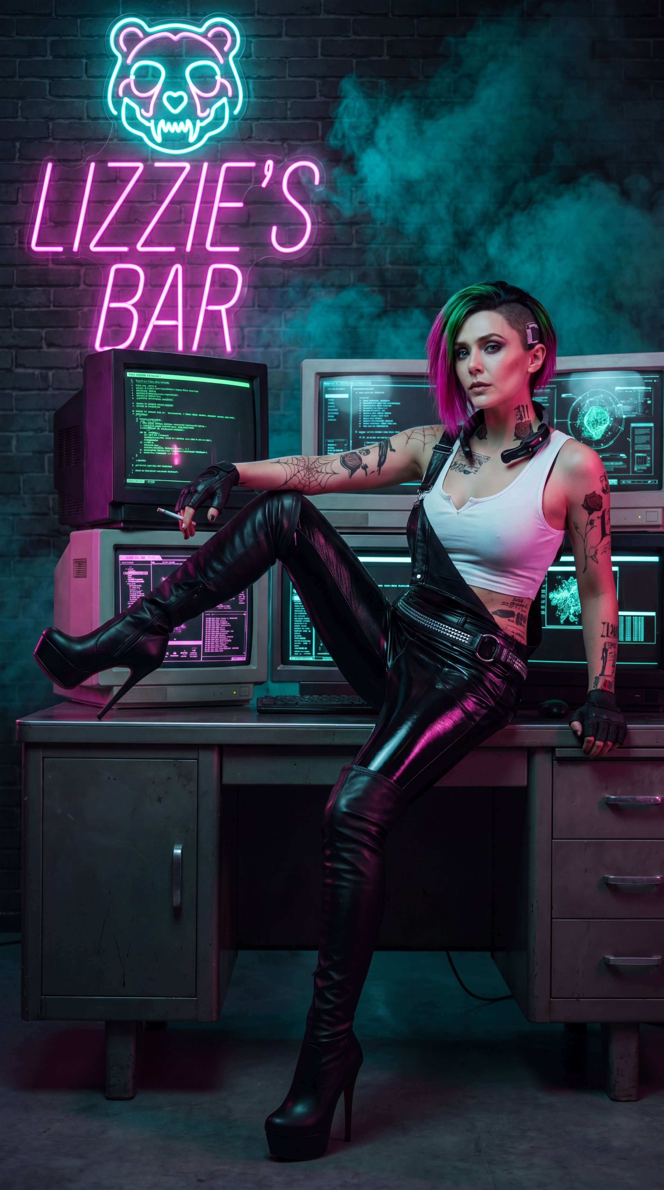 Neon Lizzie Bar Portrait