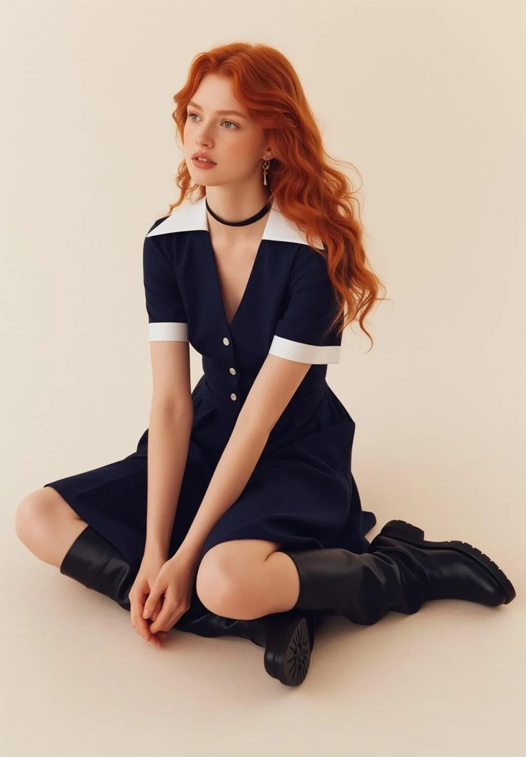 Earrings And Necklace In Studio Portrait