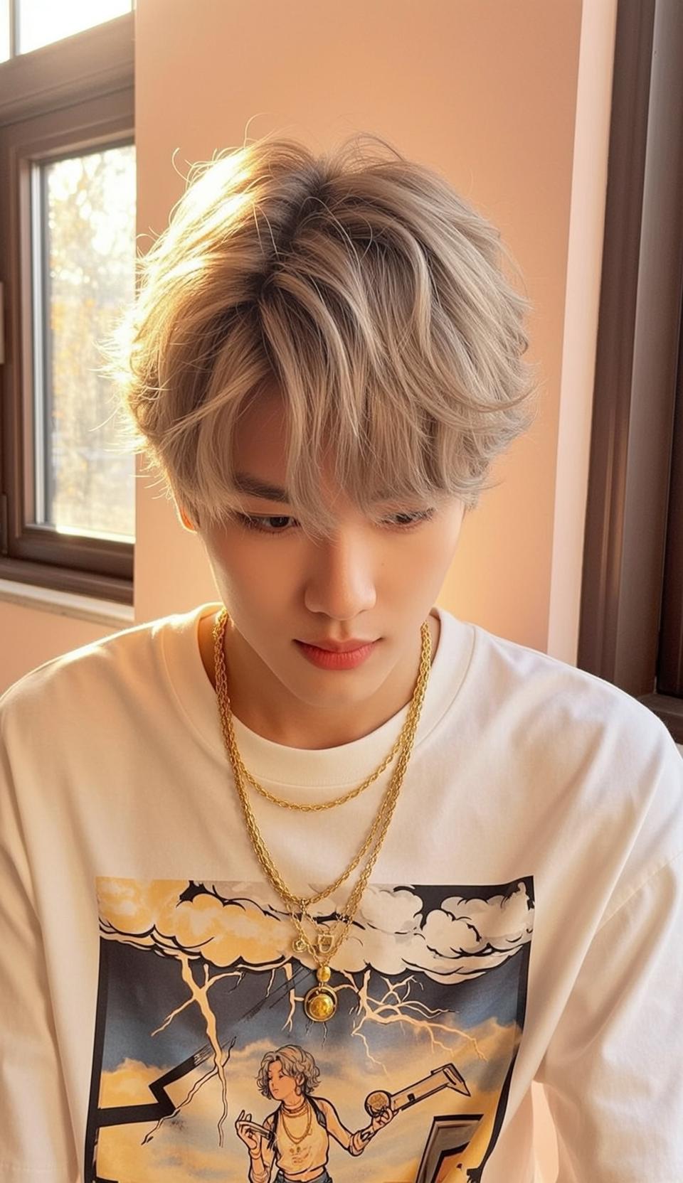 Acubi Young Short Messy Blonde Fair White