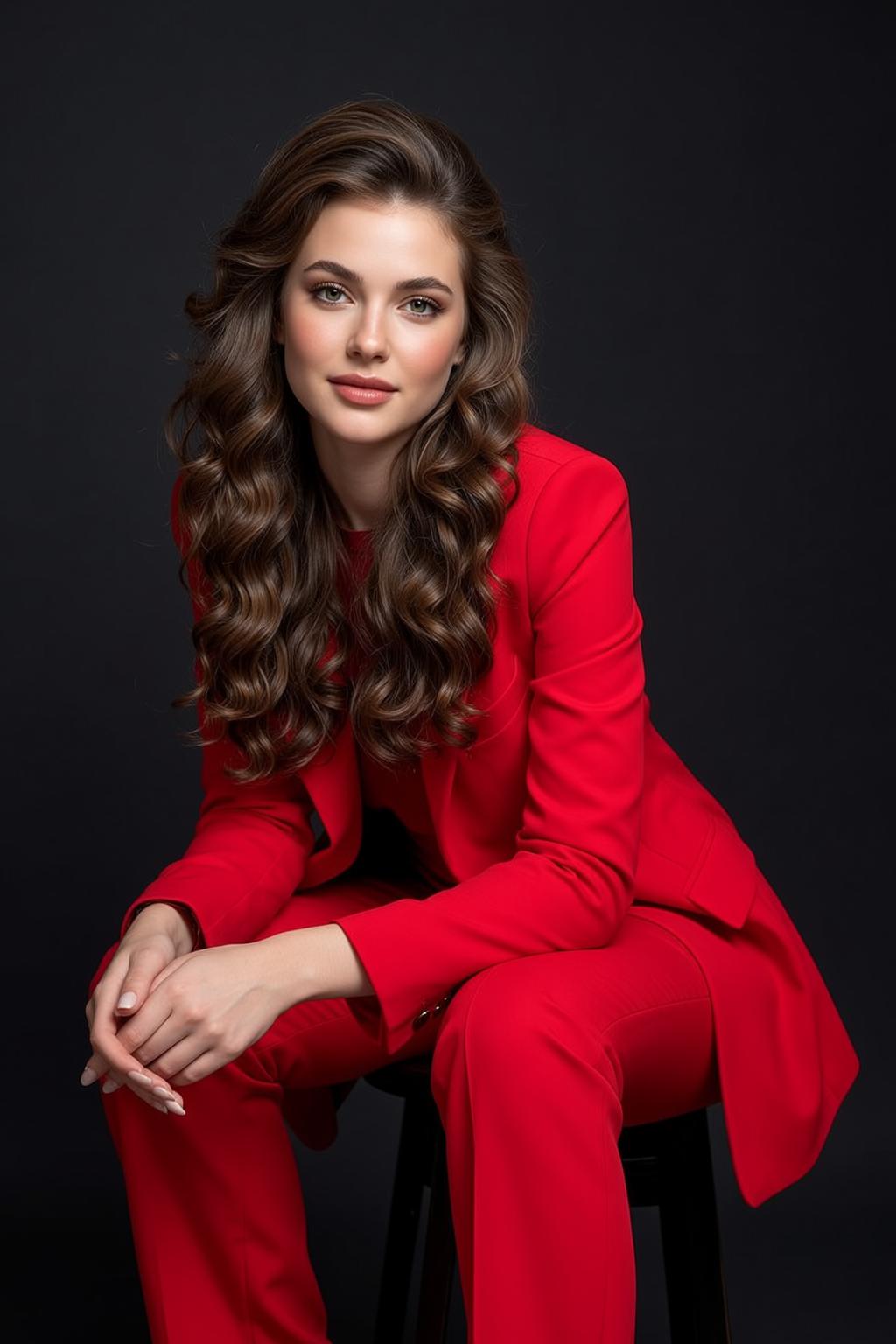 Luxury Young Long Wavy Brown Fair Red