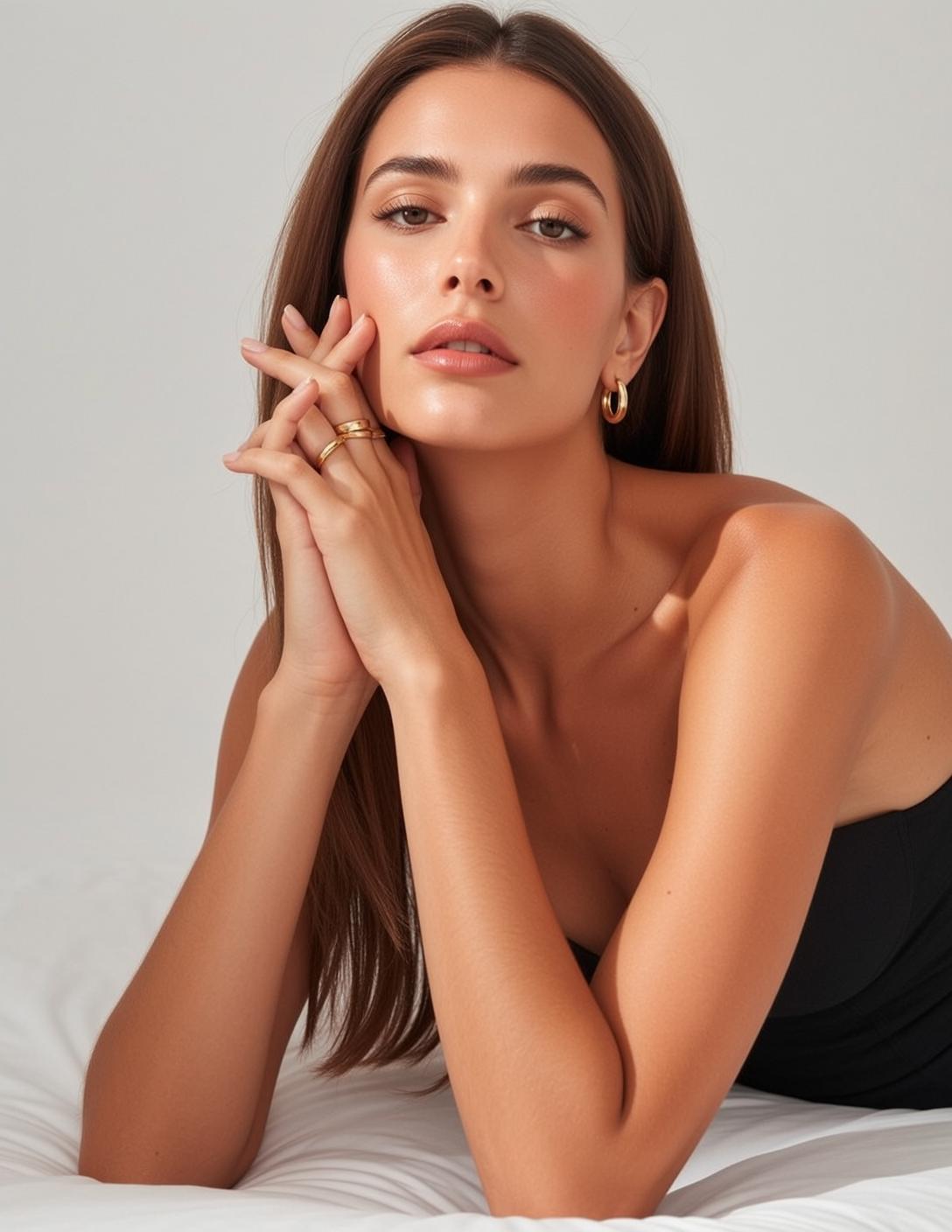 Explore Lying Propped Her Forearms Head Tilted