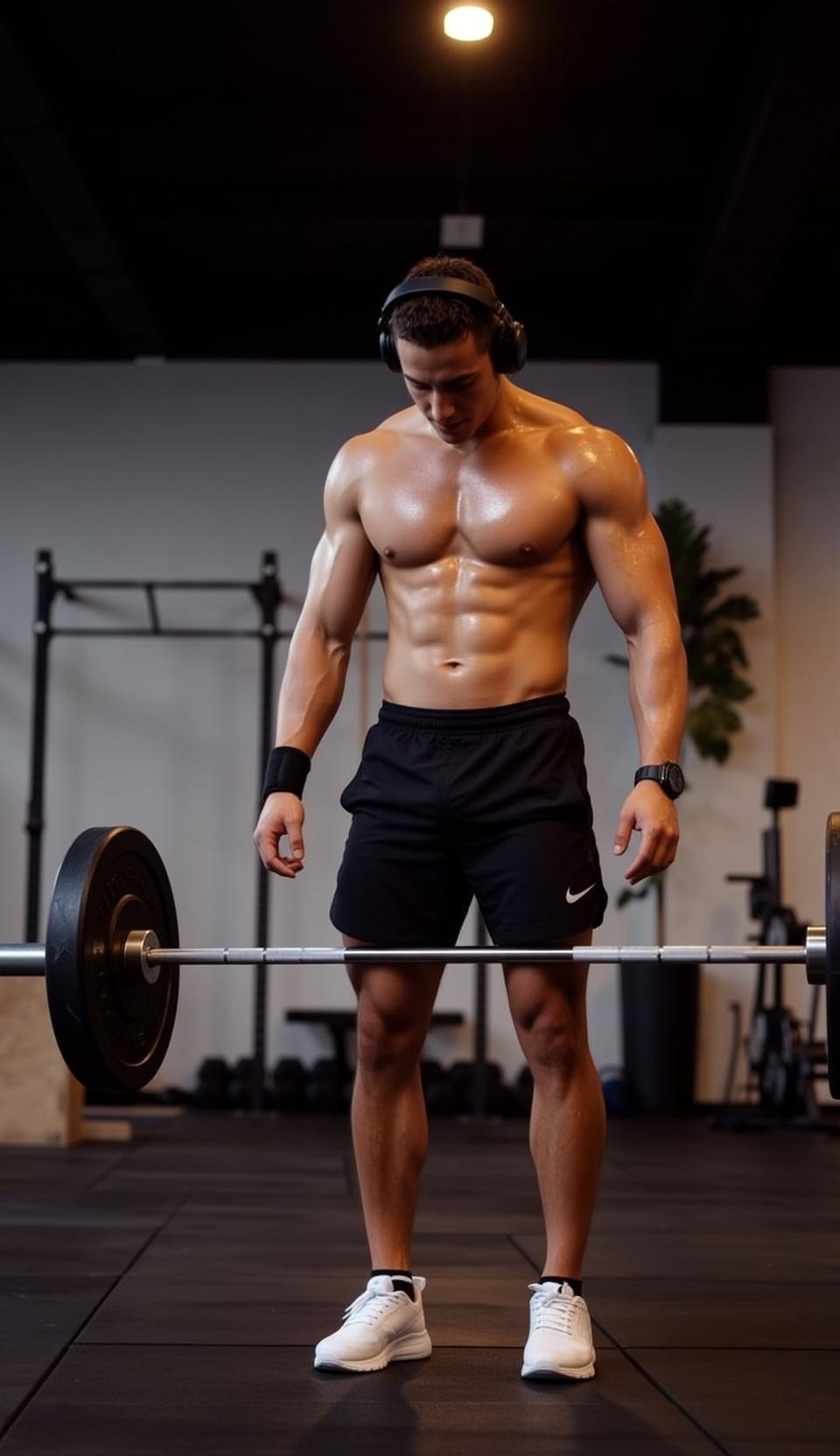 Muscular Short Dark Oily Tanned Black Athletic