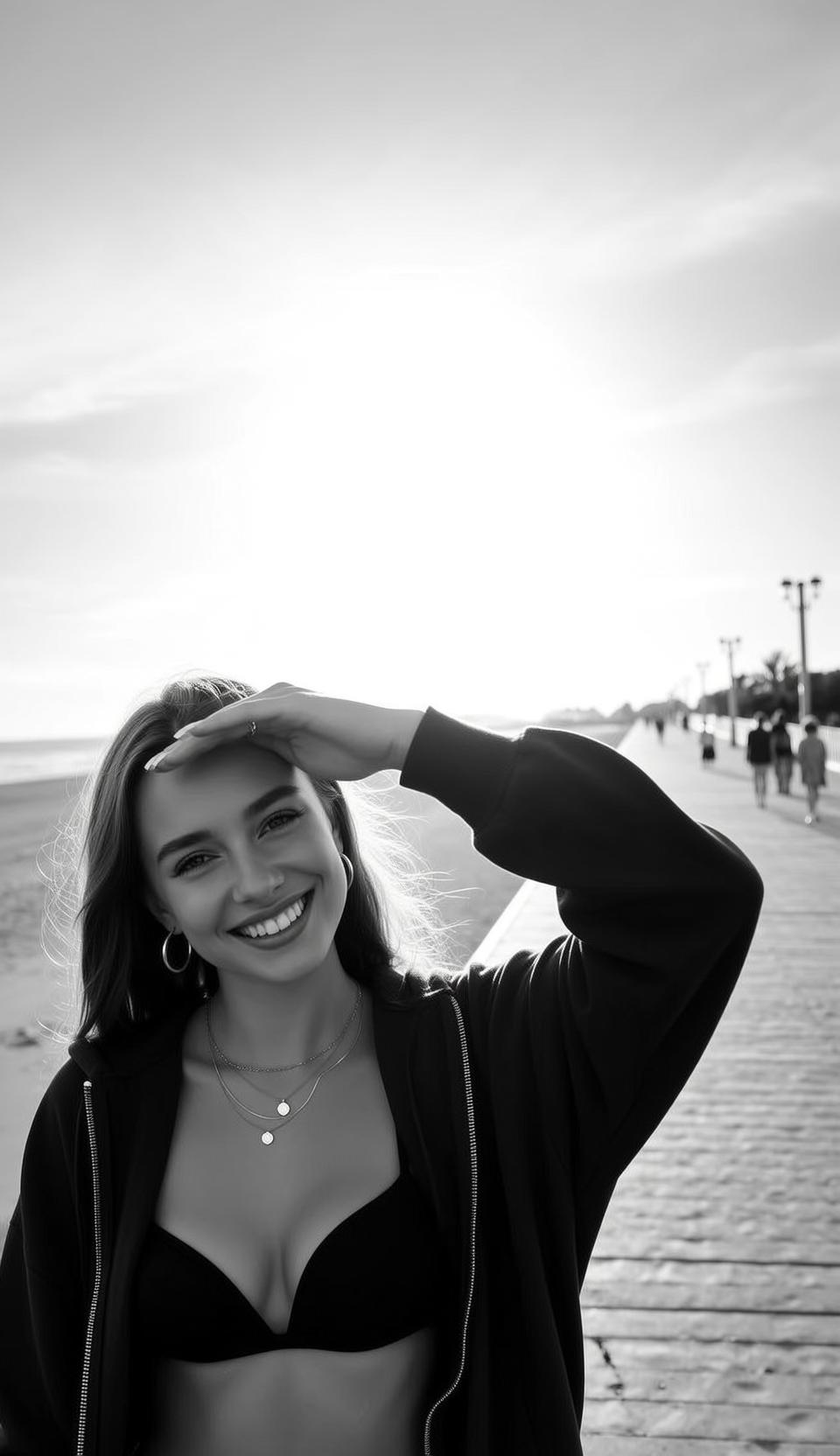 Black Bikini Jacket Portrait