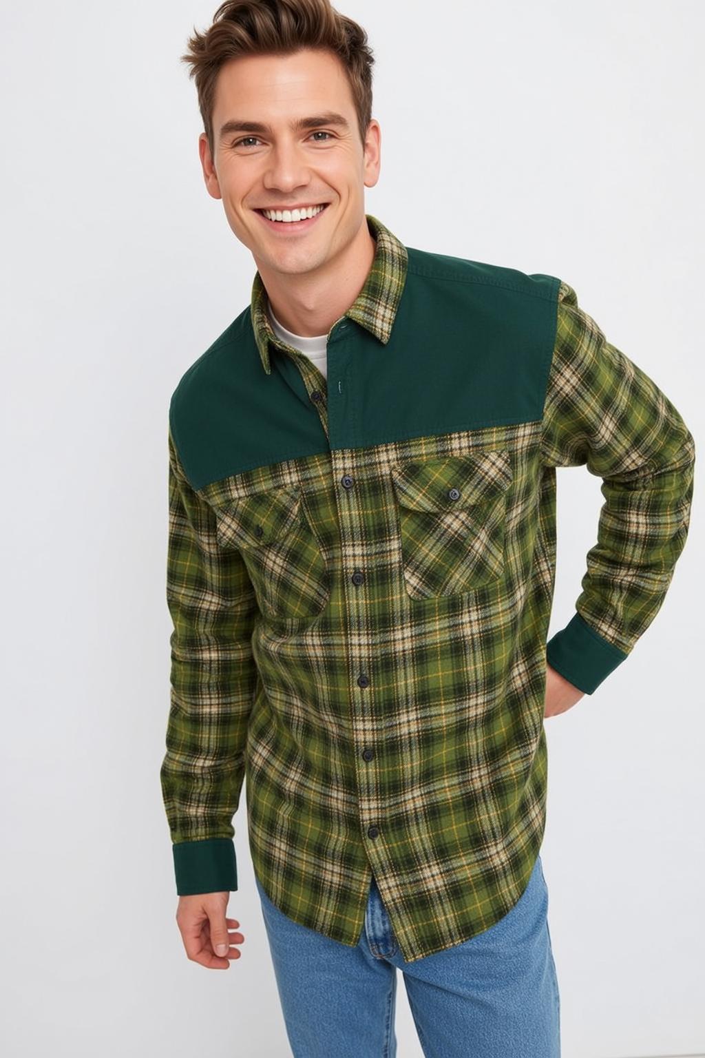 Plaid Flannel Studio Portrait