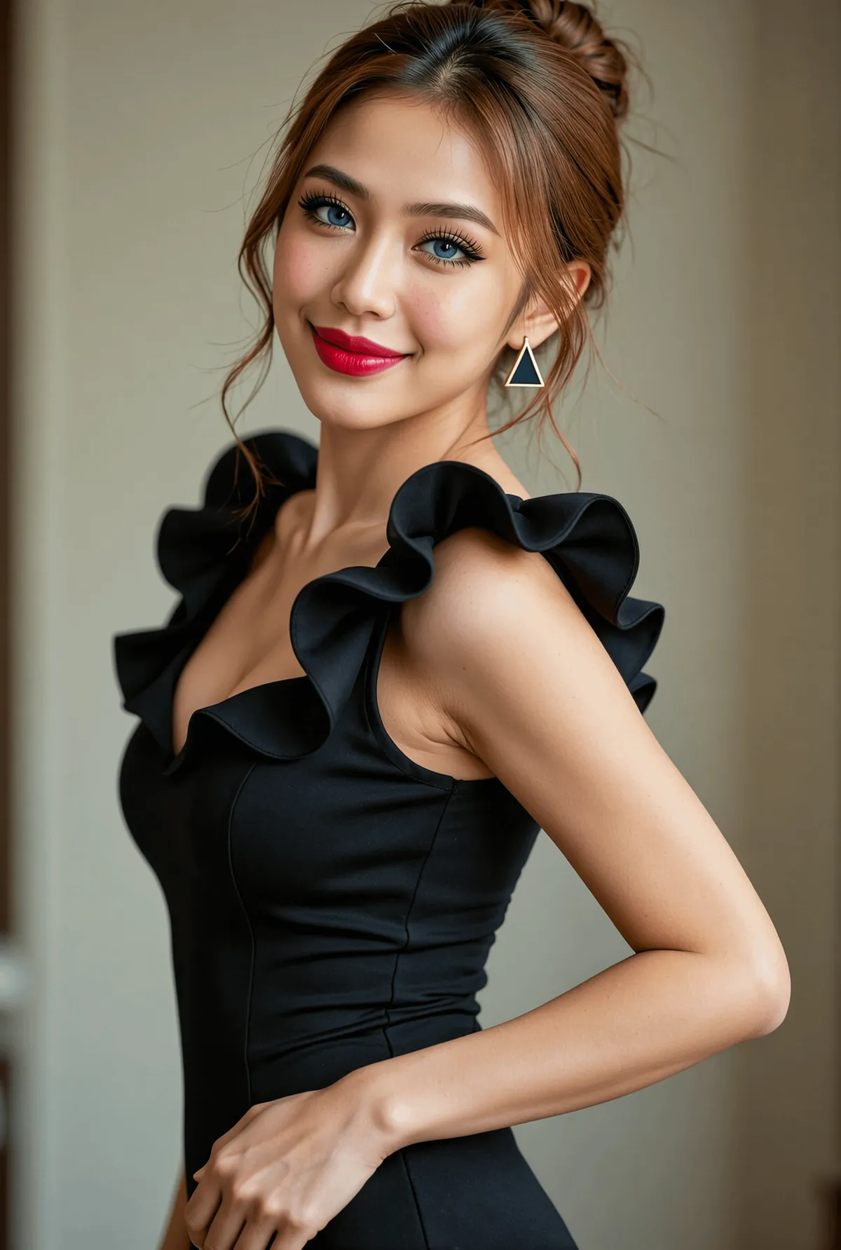 Makeup And Earrings In Fashion Portrait