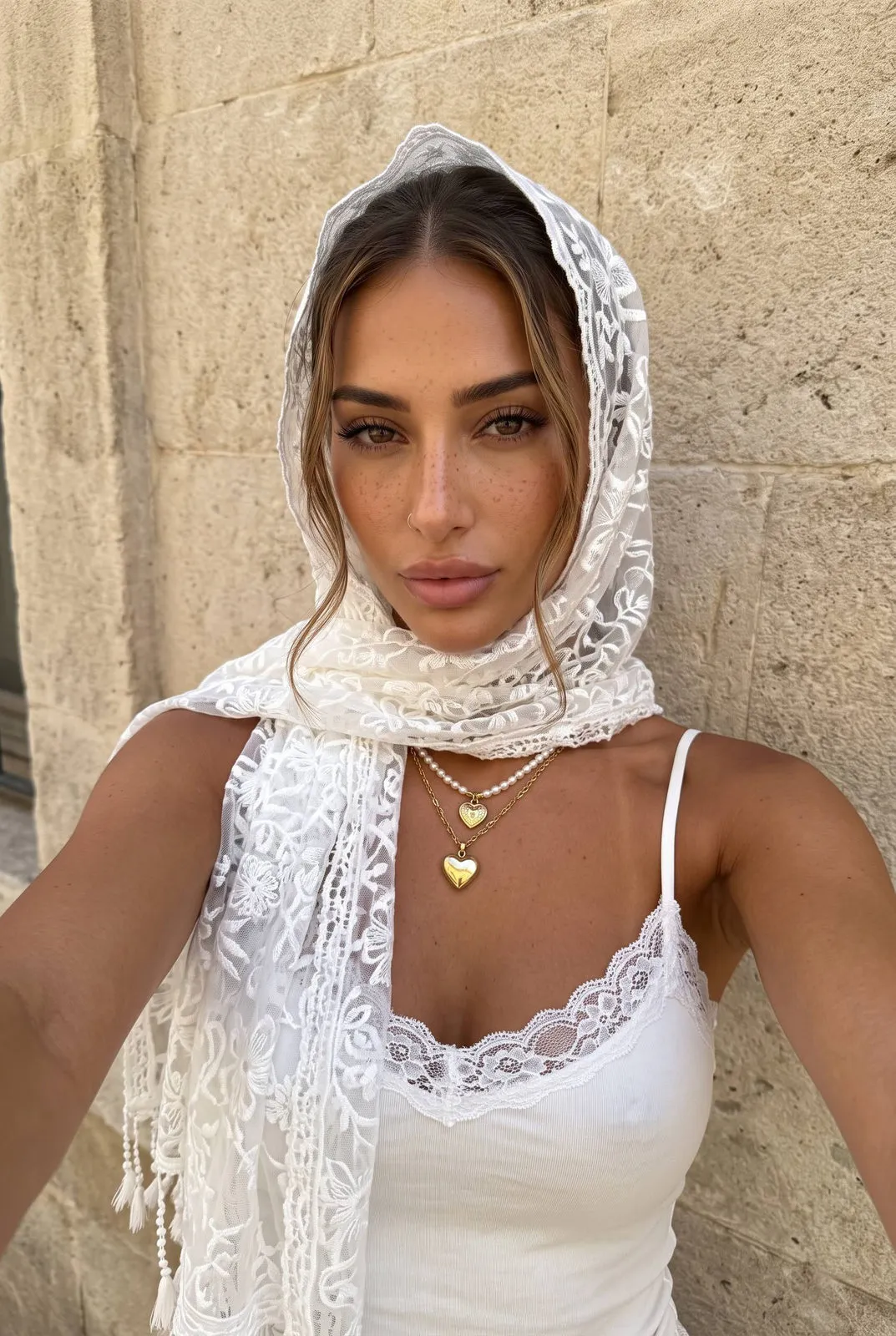 Makeup And Necklace In Selfie Portrait