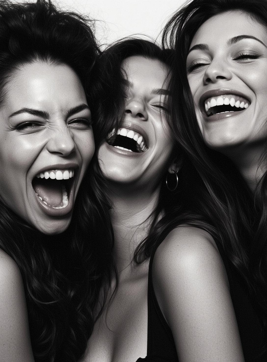 Explore Three Women Are Captured Close-up Candid