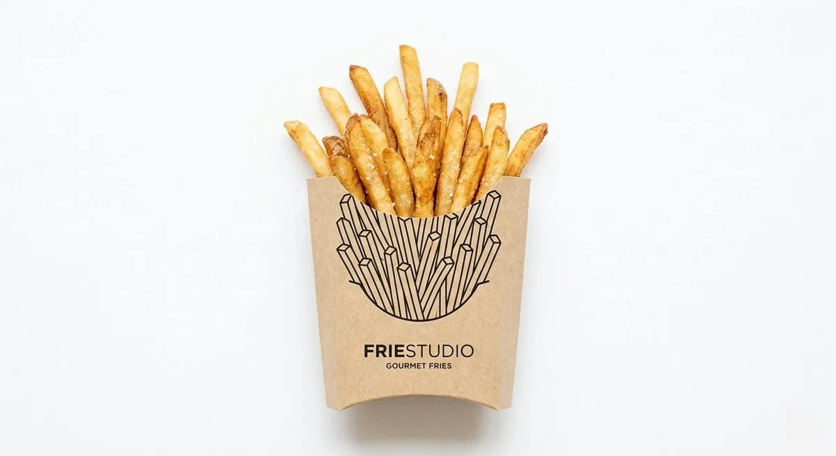 Food Emerging From Paper Packaging Black Line Illustration