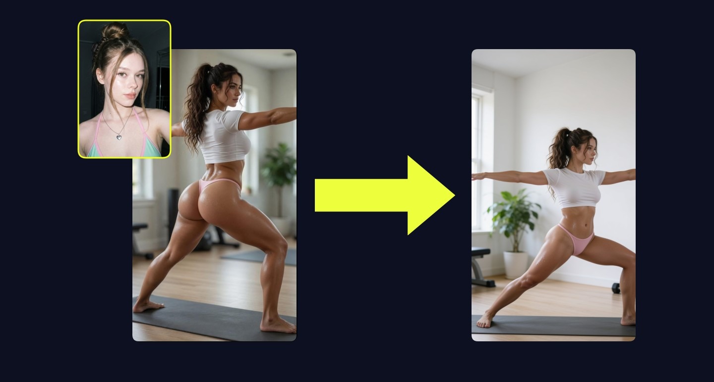 Mila remix walkthrough for Yoga Warrior Pose Bright Minimalist Home Gym Sweat Glistening
