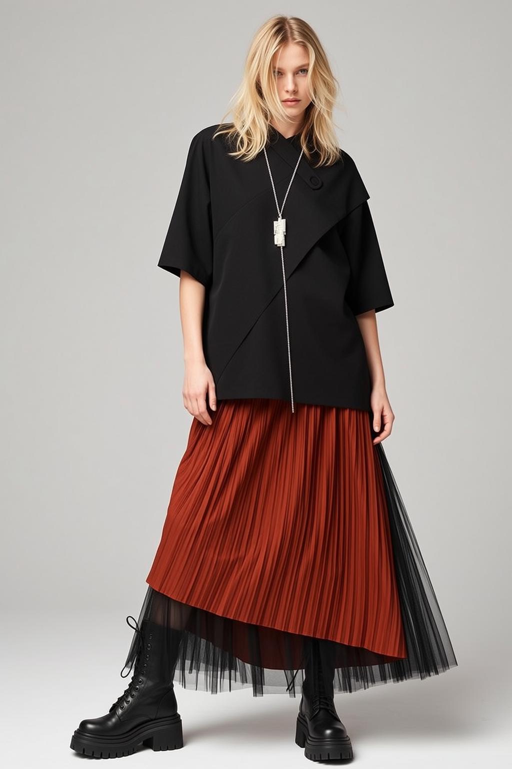 Balletcore Young Blonde Wavy Fair Black Short-sleeved