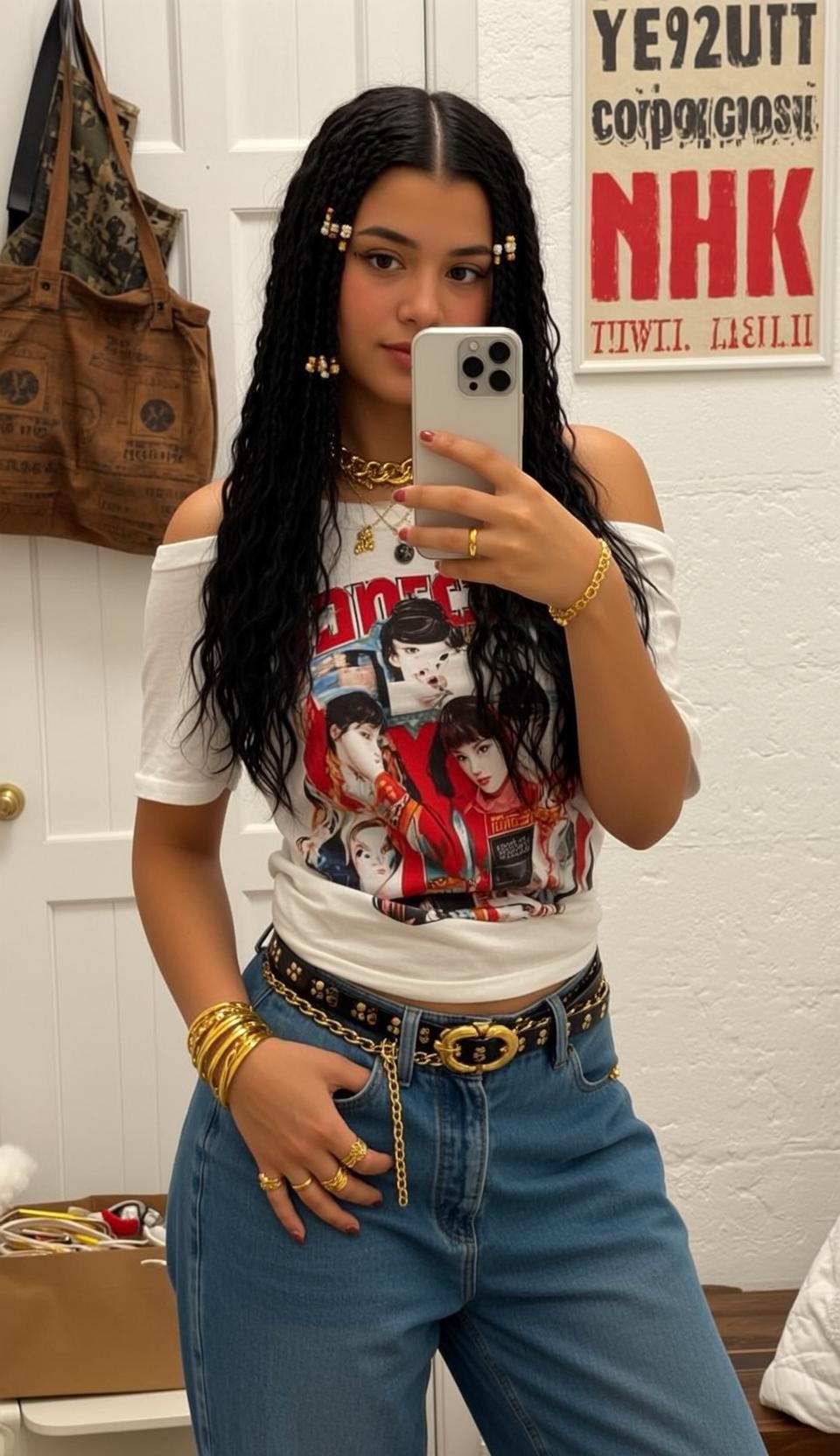 Mirror Selfie Gold Jewelry
