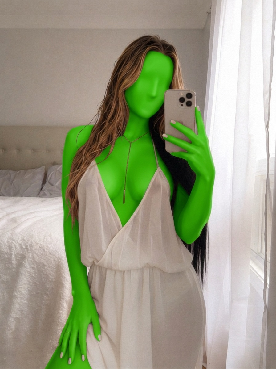 Template for Necklace In Mirror Selfie