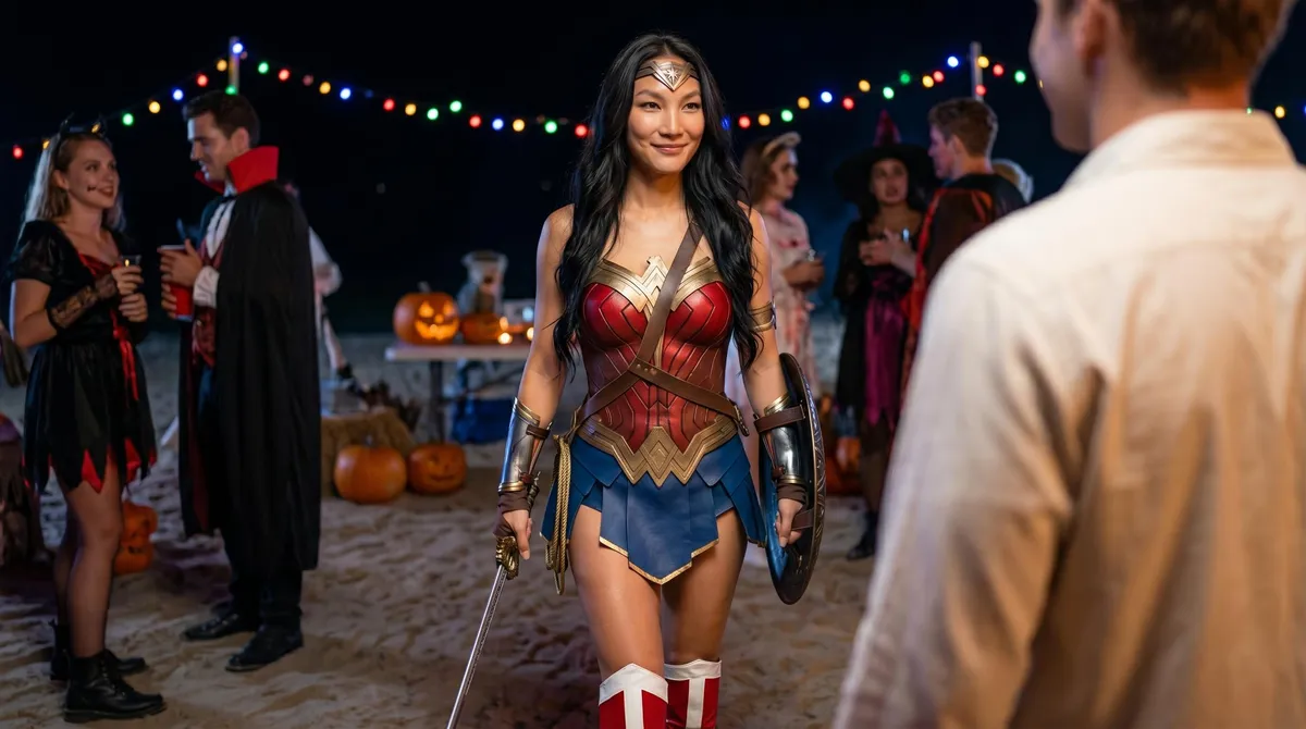 Wonder Woman Costume Beach Halloween Party Night