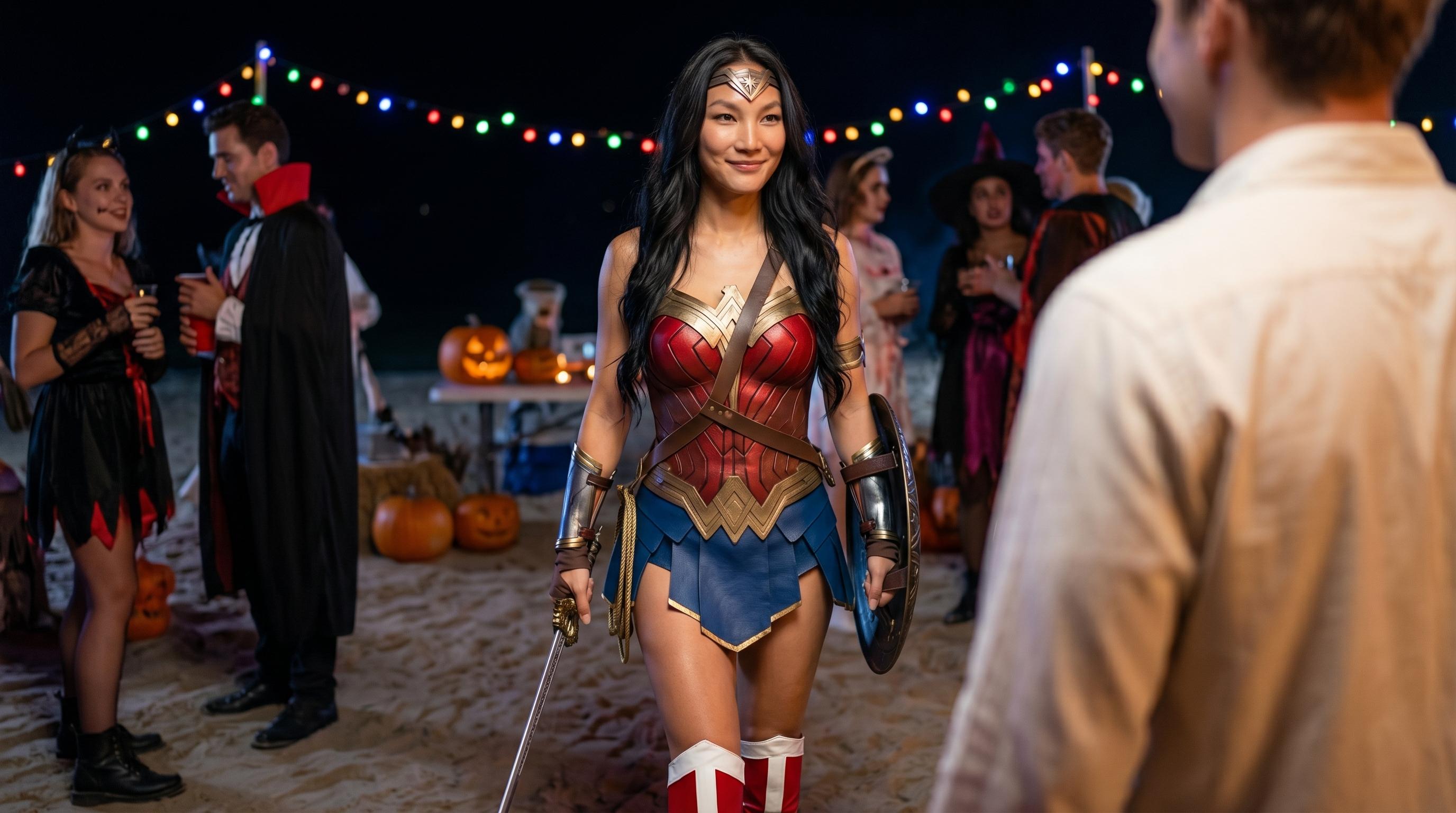 Wonder Woman Costume Beach Halloween Party Night