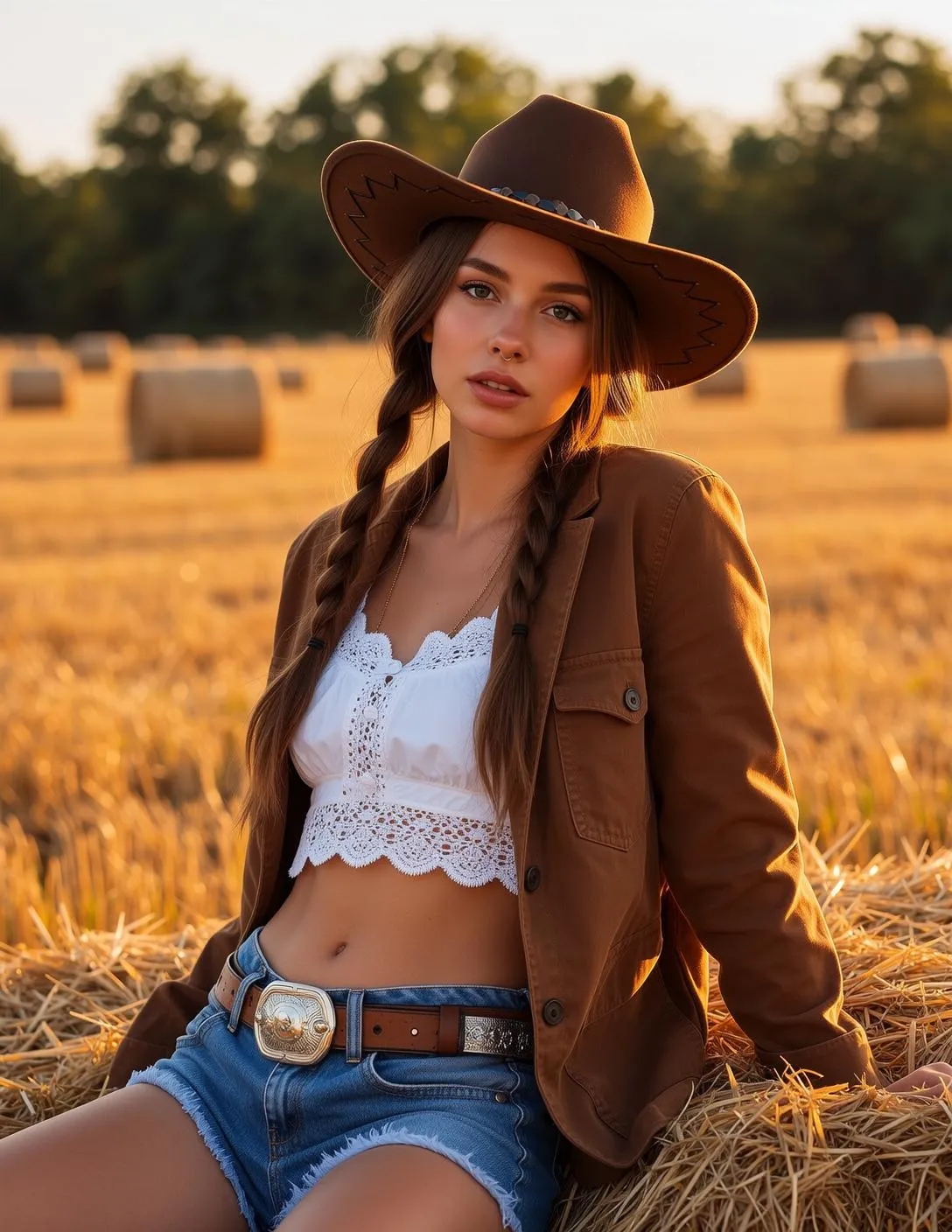 Piercings And Makeup And Necklace In Styled Portrait