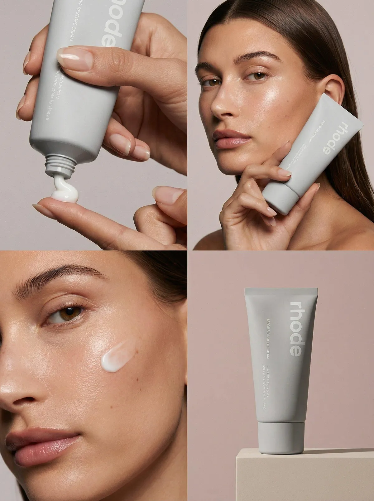Luxury Beauty Grid Confident Model Glowy Skin