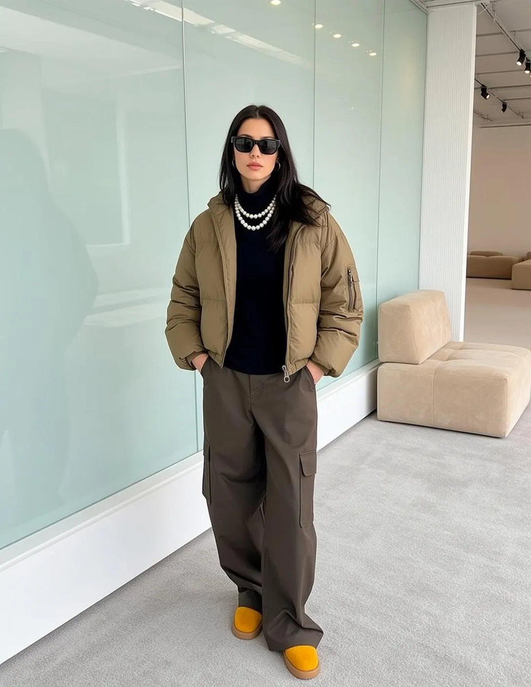 Sunglasses And Necklace In Modern Interior
