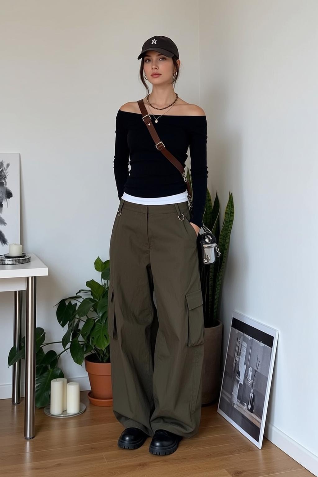 Black Shirt Indoors Standing