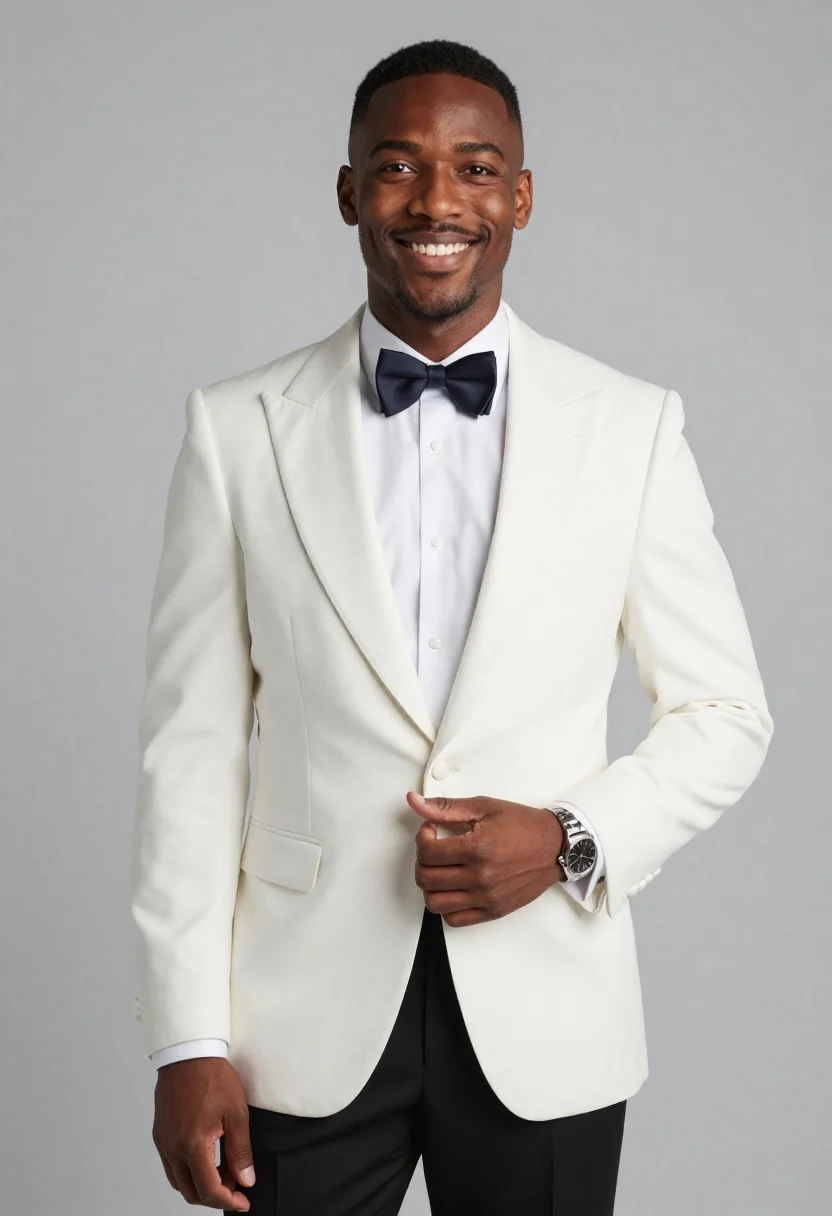 High-quality Studio Portrait Smiling Black Man Formal Wear With Clean reference photo