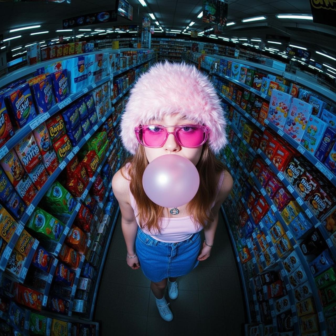 Fisheye Young Long Brown Fair Pink Tank