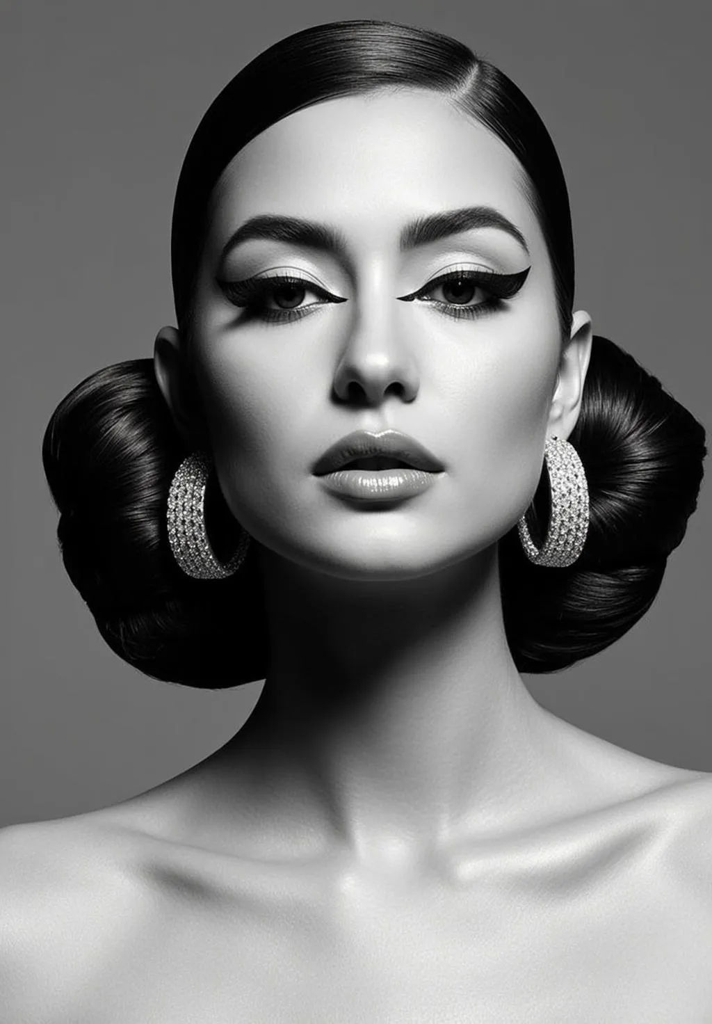 Makeup And Earrings In Studio Portrait