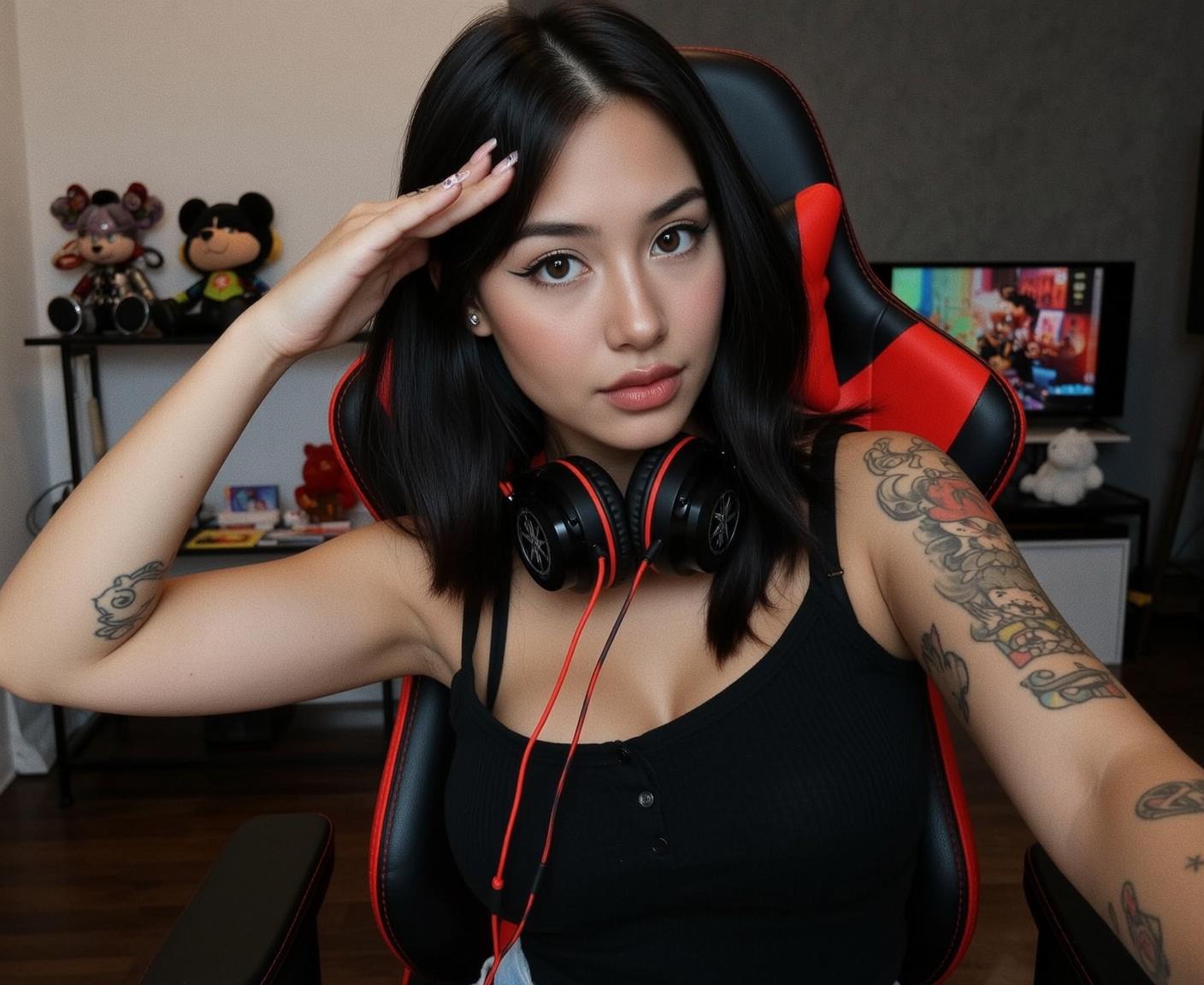 Explore Seated Red Black Gaming Chair Her