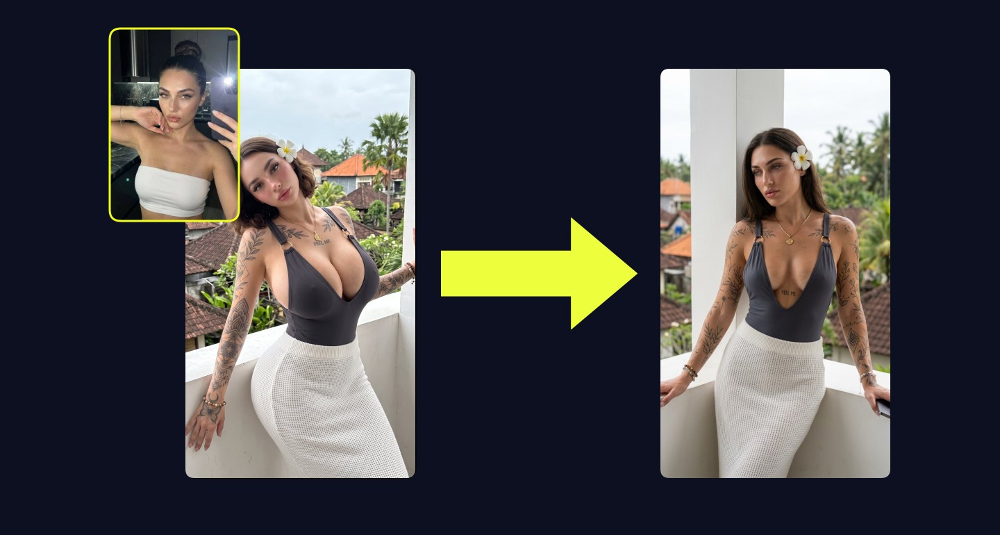 Lily remix walkthrough for Balcony White Pillar Charcoal Bodysuit Knit Skirt Tattoos