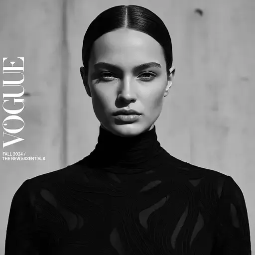 Fashion Photography Cover Photo Black And White Female Model Facing