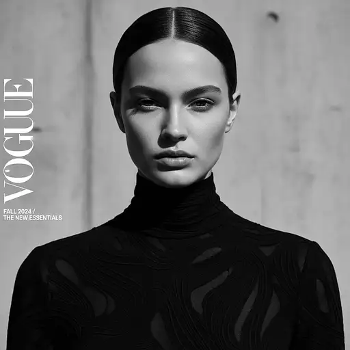 Fashion Photography Cover Photo Black And White Female Model Facing