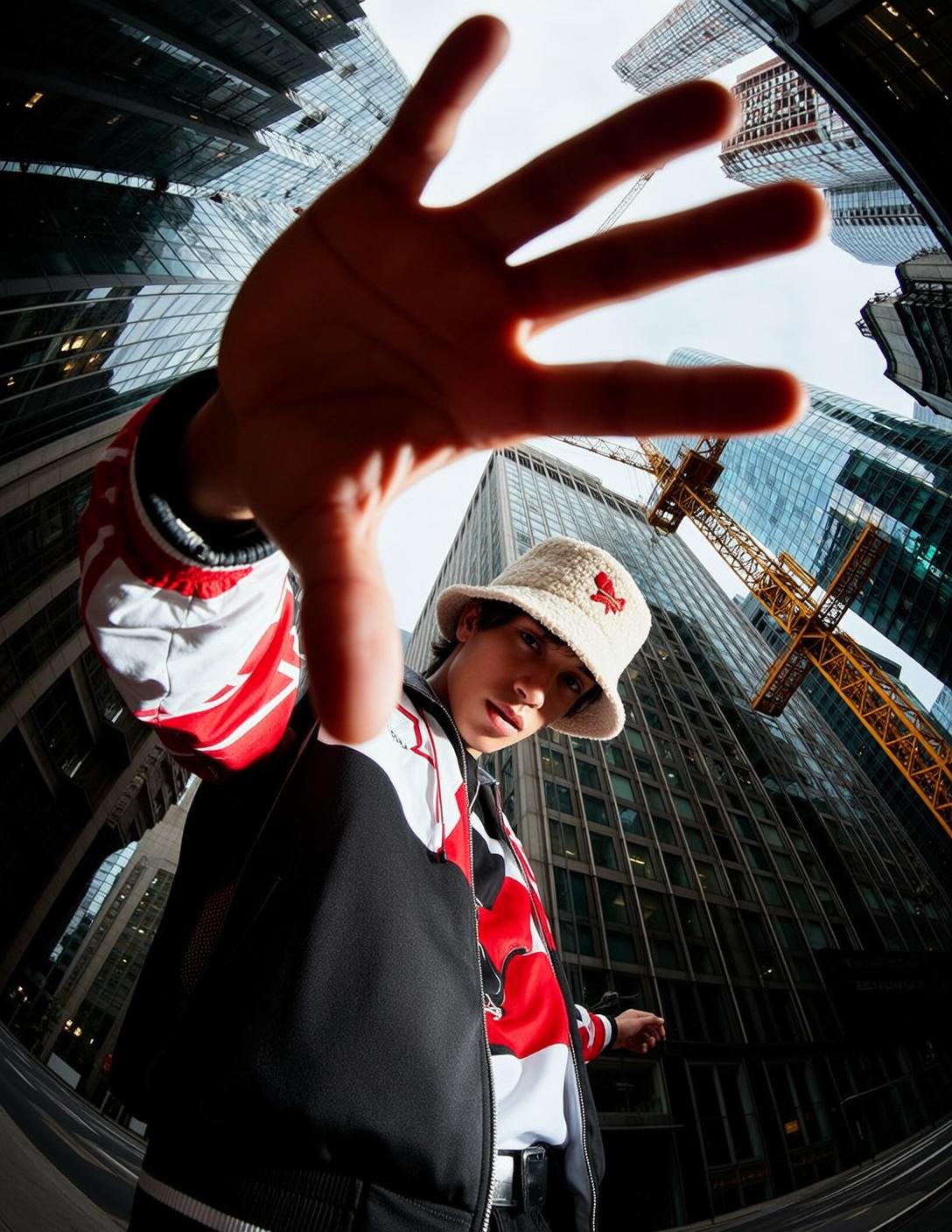 Urban Street Fisheye Low Angle