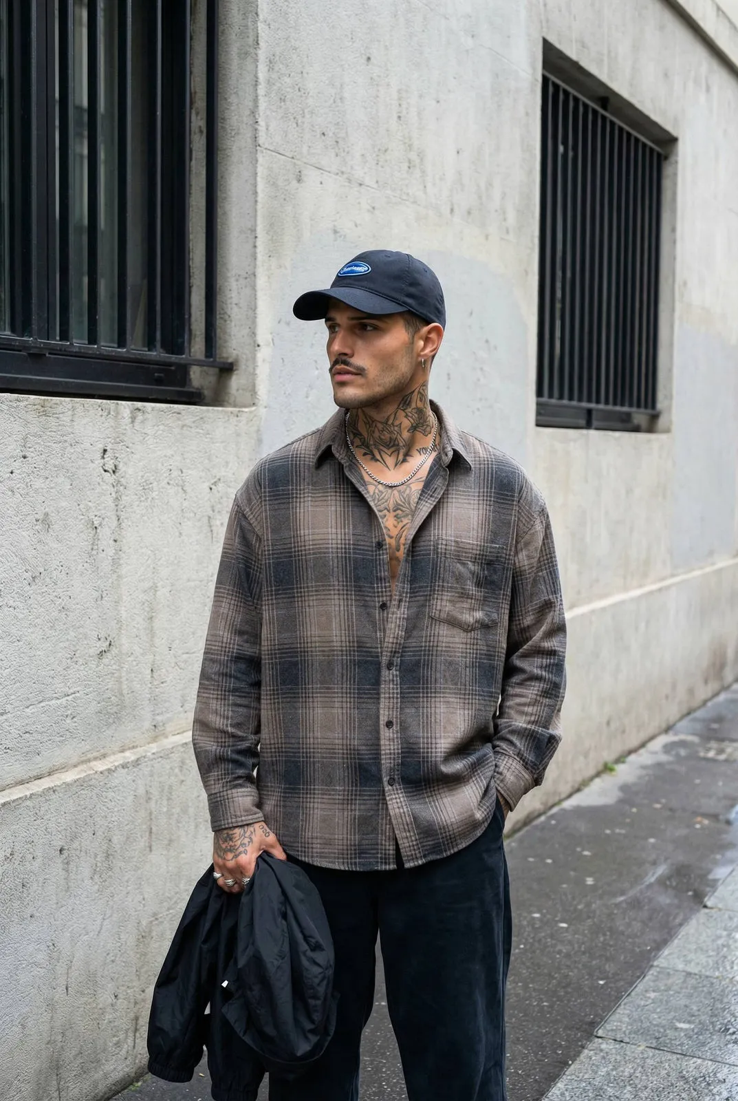 Tattoos Earrings Necklace And Rings In Street Portrait