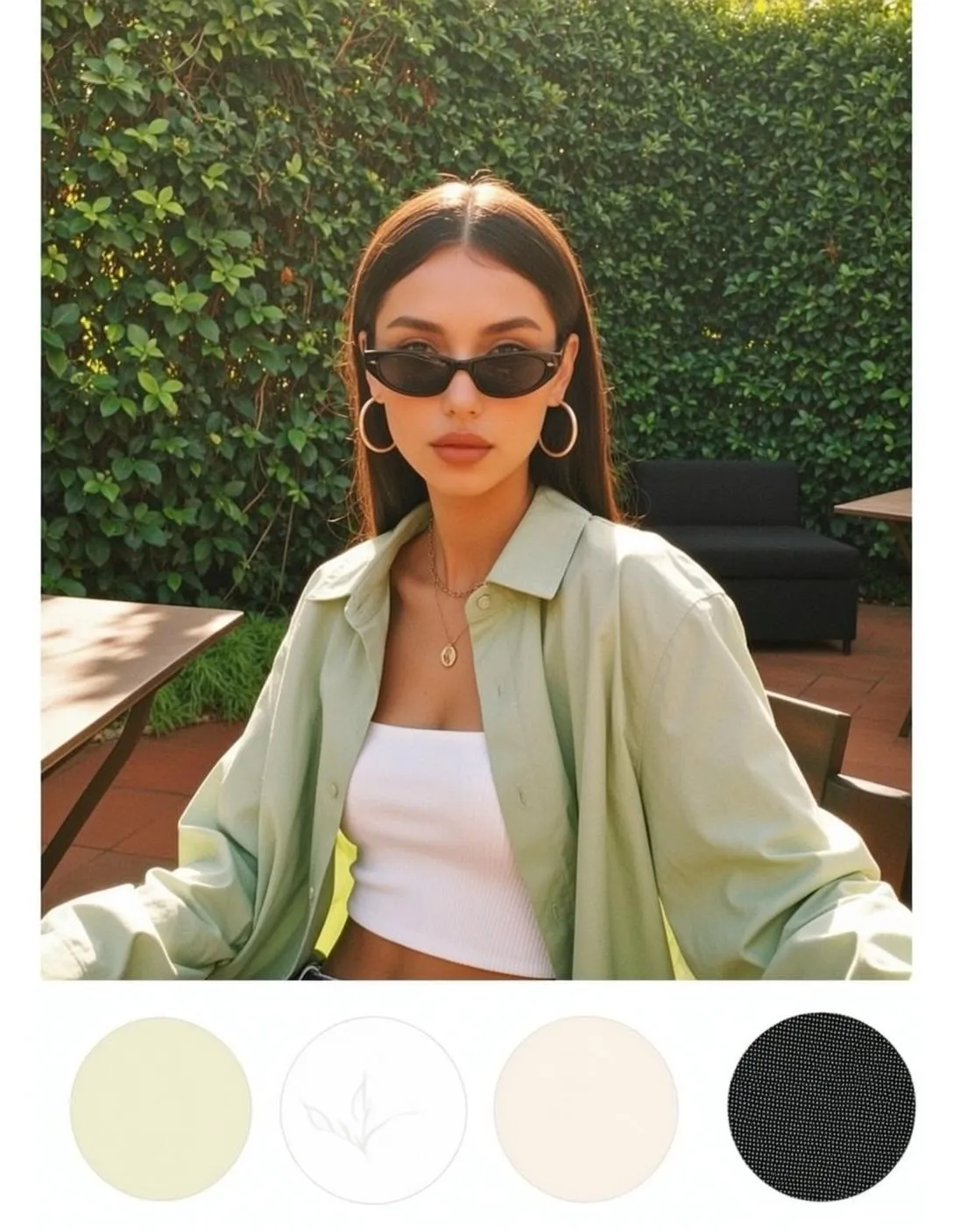 Sunglasses Earrings And Necklace In Cafe Portrait