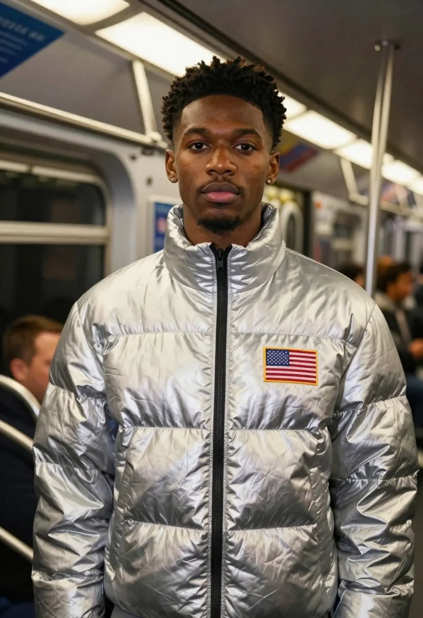 Portrait Young Black Man Standing Still With Short Curly Hair reference photo