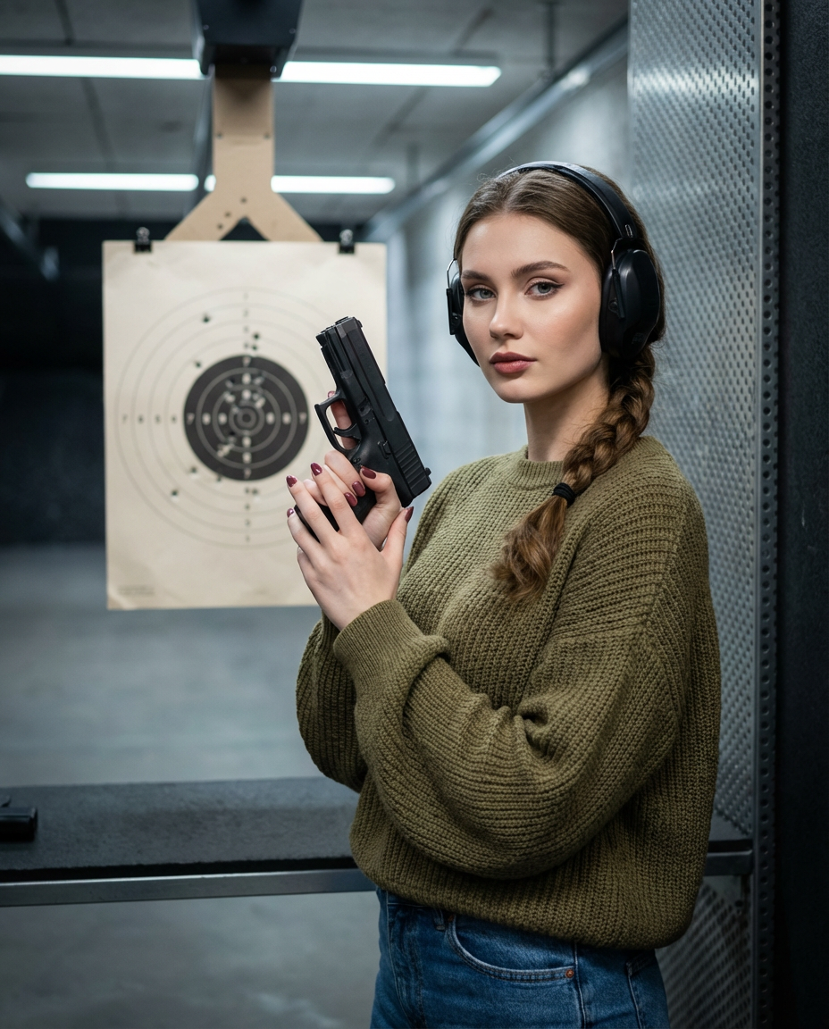 Indoor Shooting Range Portrait