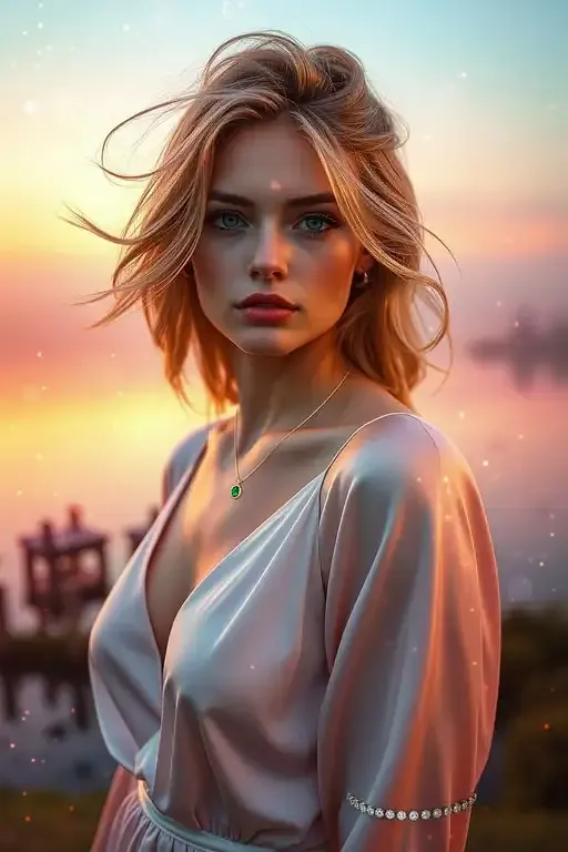 Image High Resolution Serene Soothing Full-body Vertical Portrait Photograph Serene