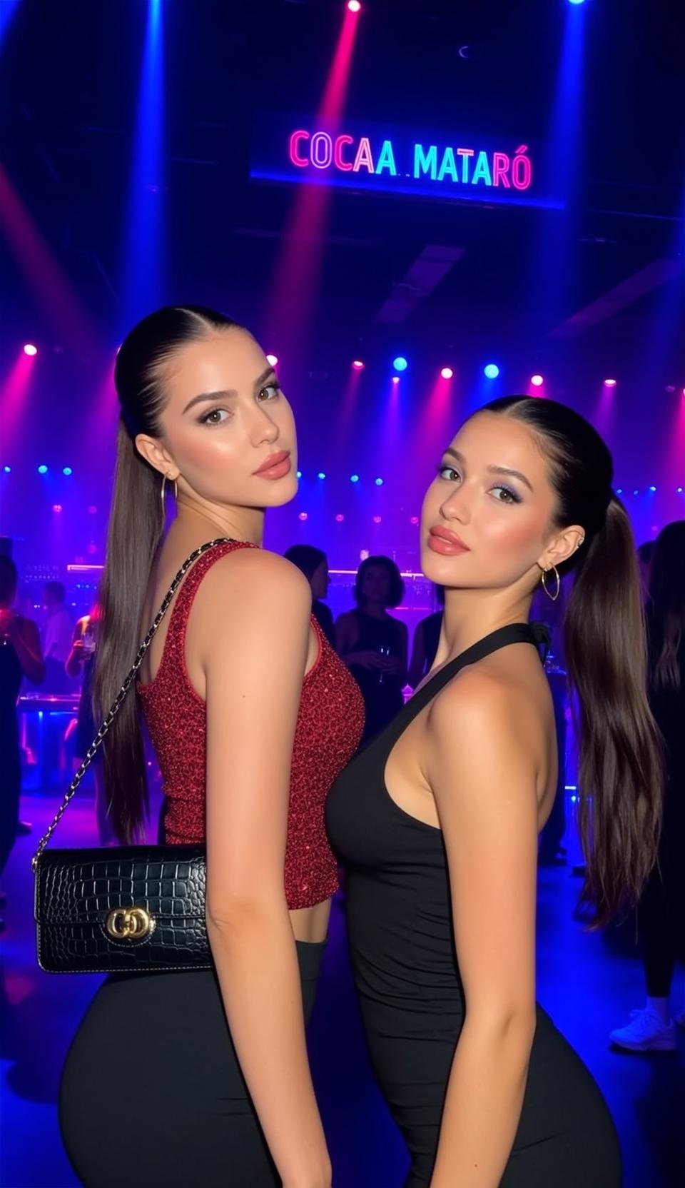 Explore Two Young Women Long Dark Brown