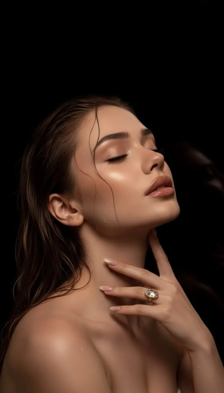 Rings And Manicure In Studio Portrait