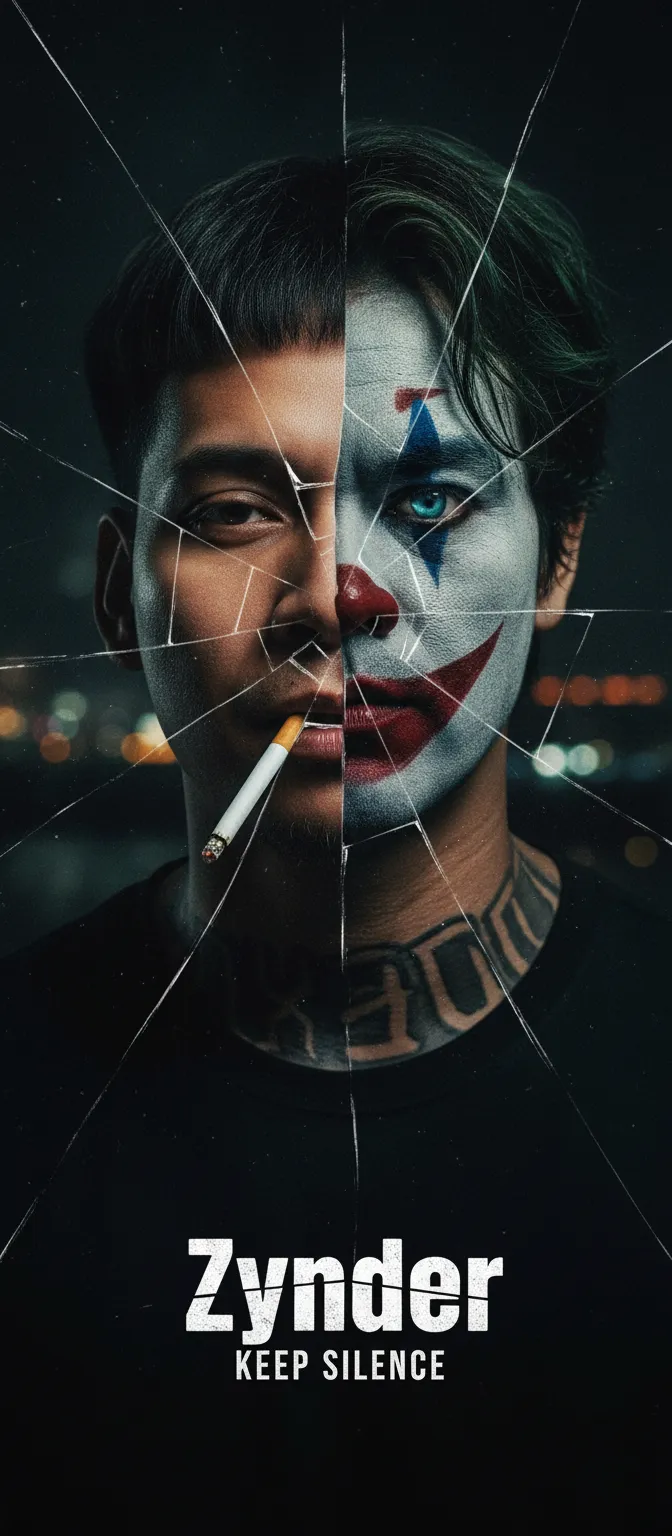 Cracked Clown Mask Split Face