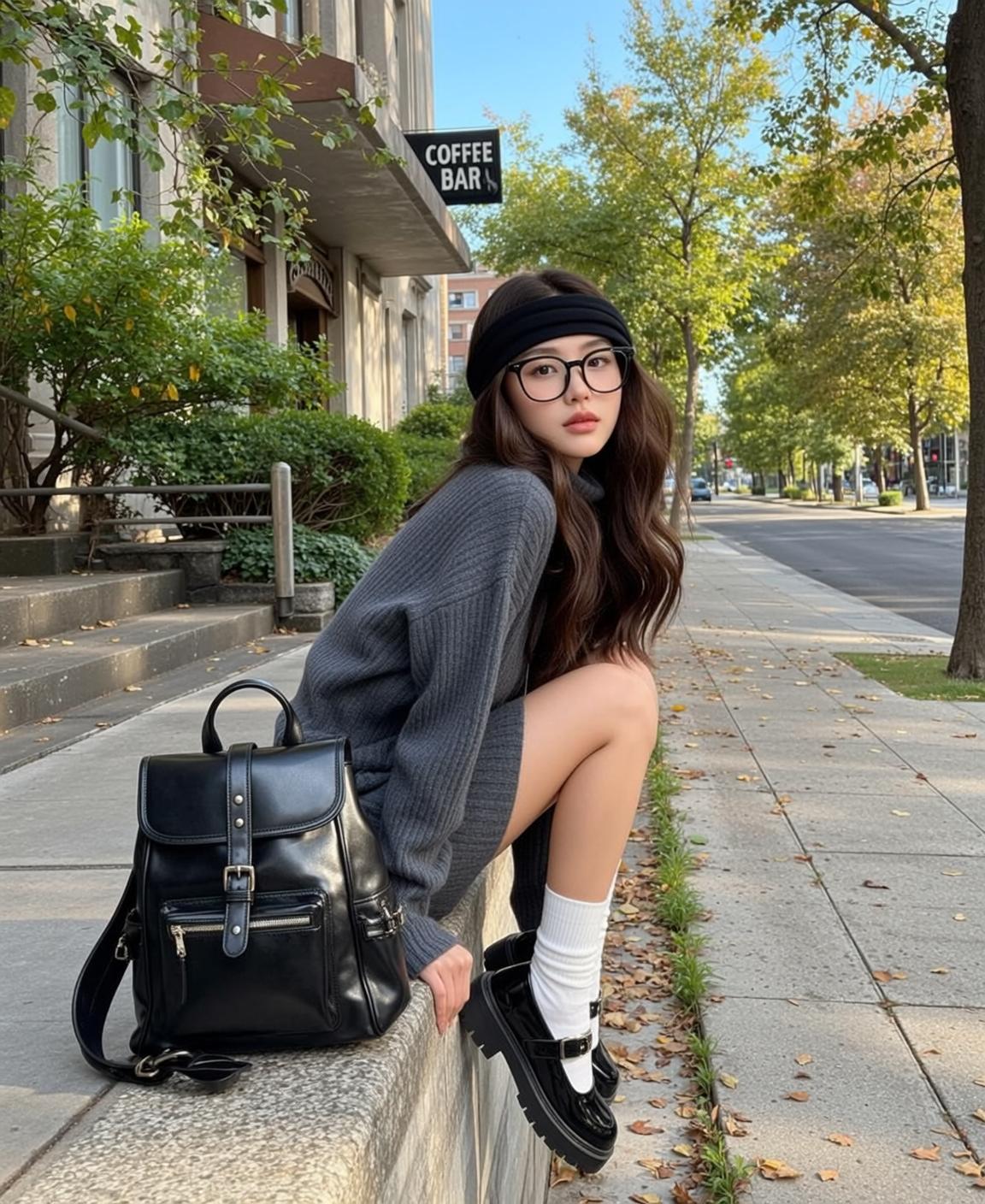 Acubi Young Crouched Concrete Ledge Outdoors Facing