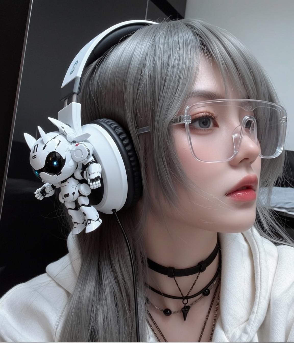 Grey Hoodie Glasses Portrait