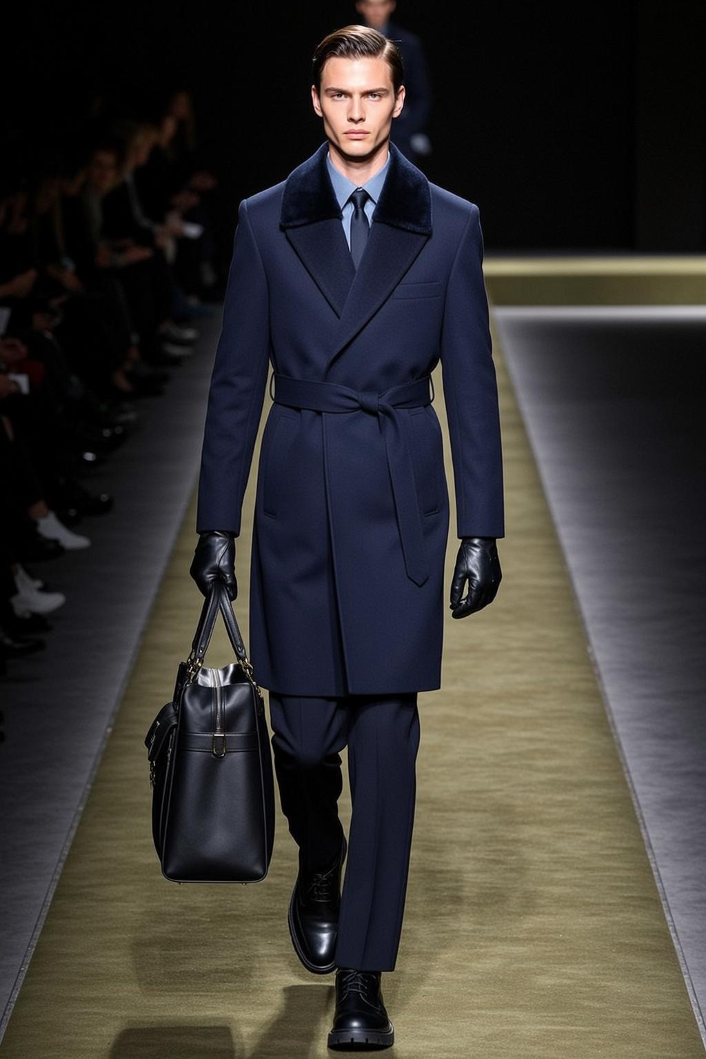 Fur Collar Runway Coat