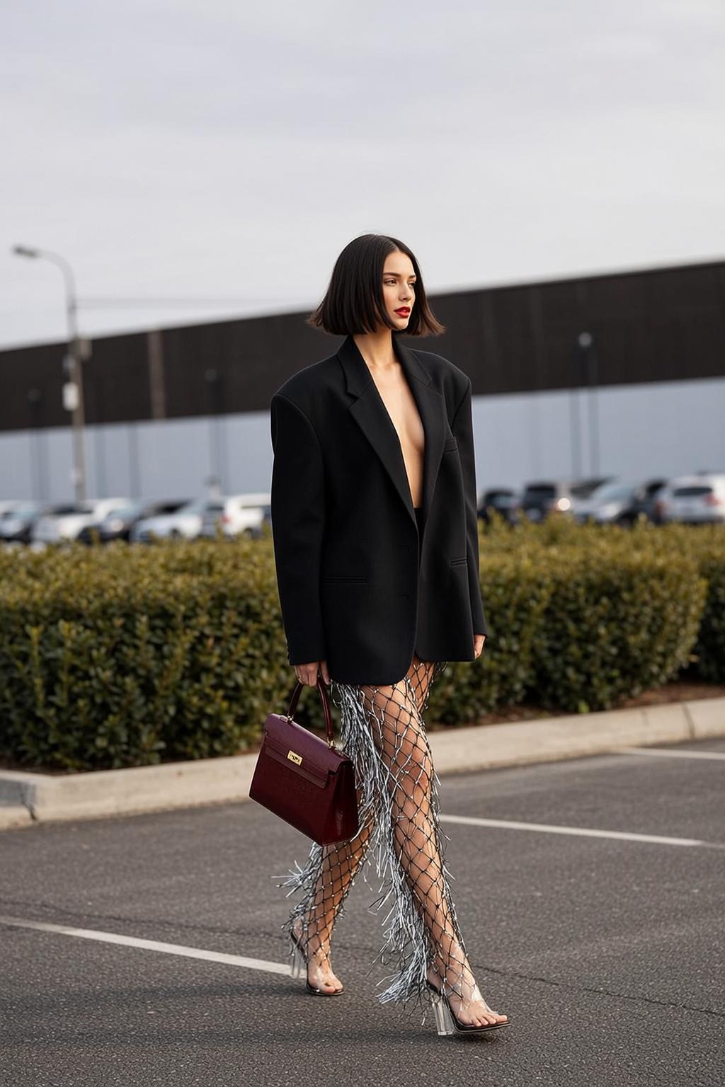 Fashion Week Young Short Black Bob Fair