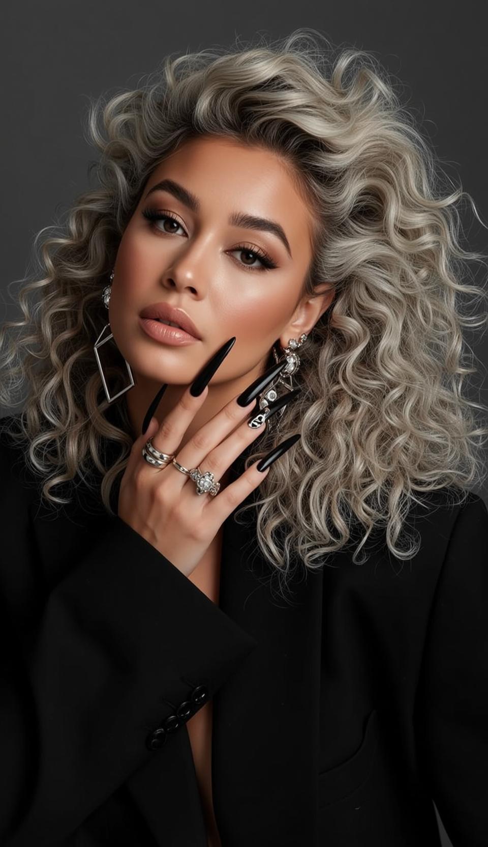 Hair Salon Young Blonde Curly Voluminous Tan