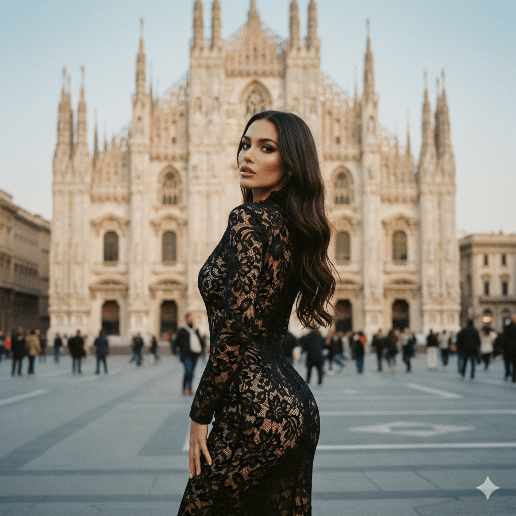 Profile Black Lace Dress Floral Pattern