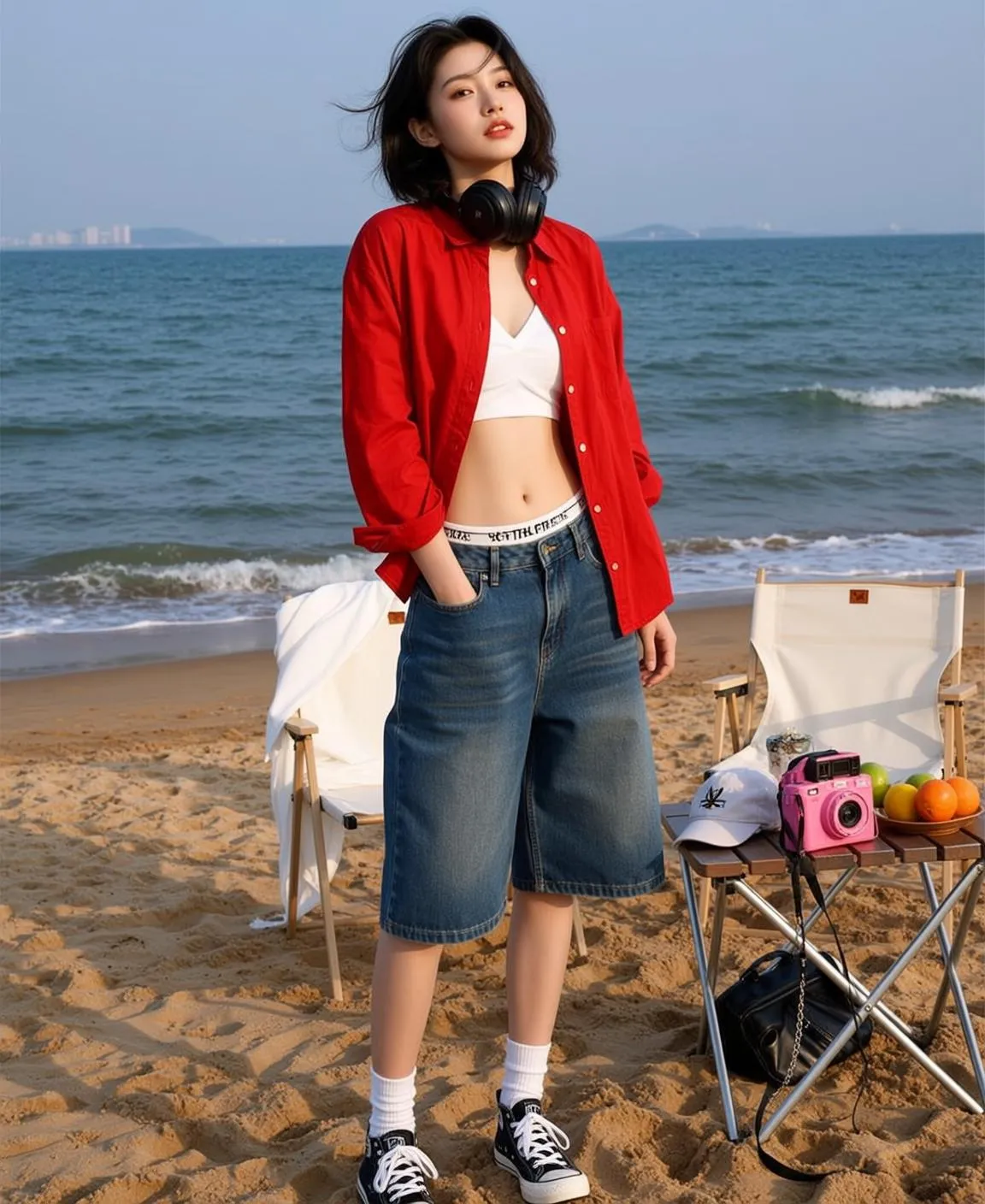 Casual Young Short Dark Wavy Fair White