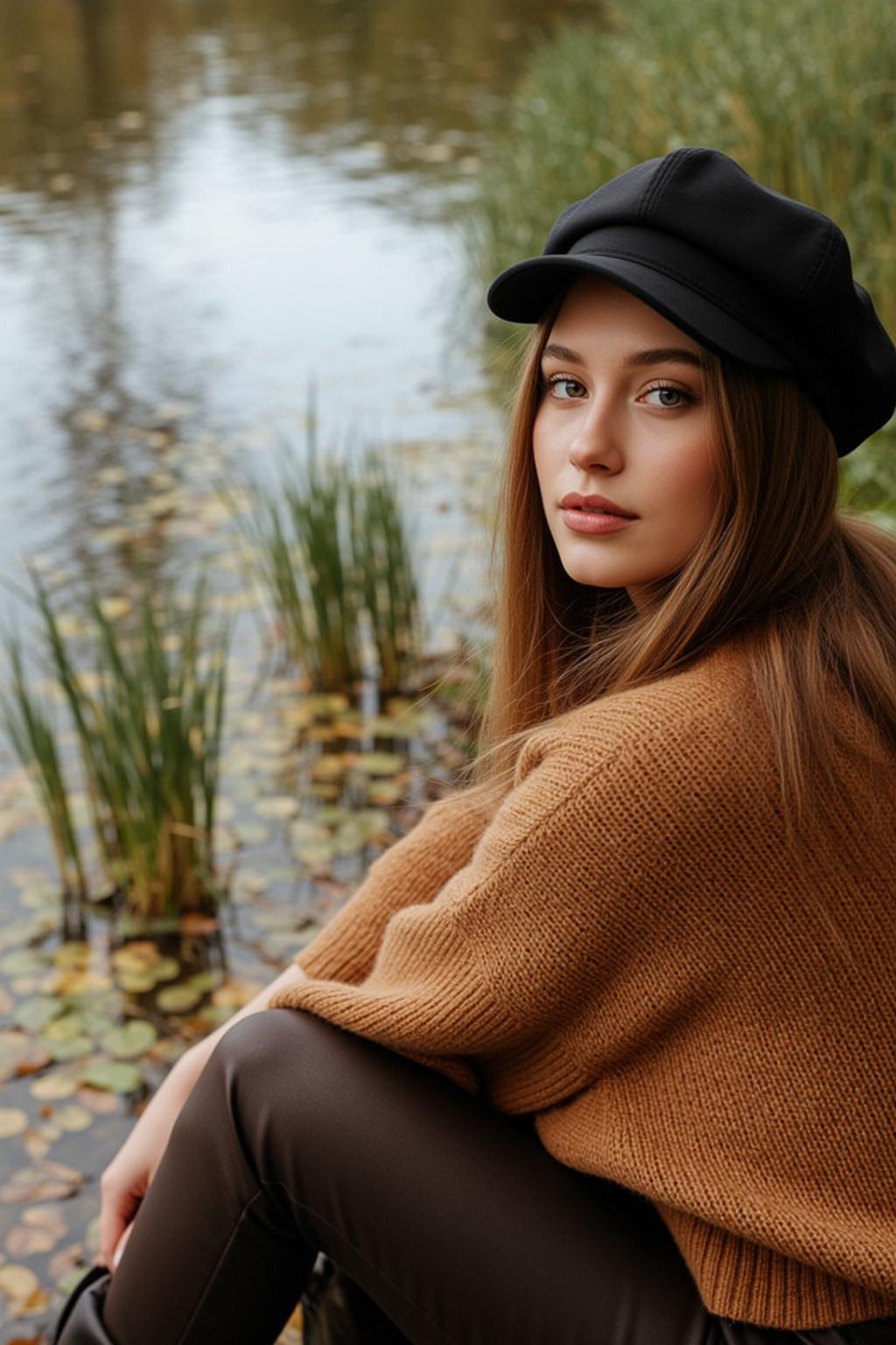 Autumn Young Long Straight Brown Fair Knitted