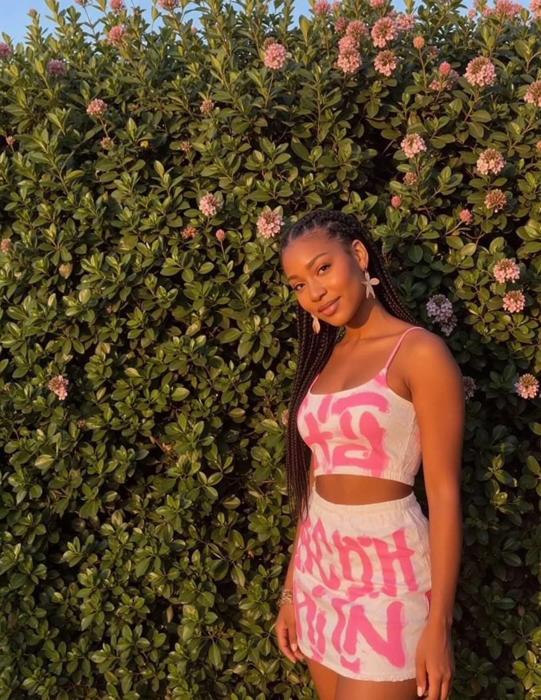 White Crop Top Outdoors Dense Green