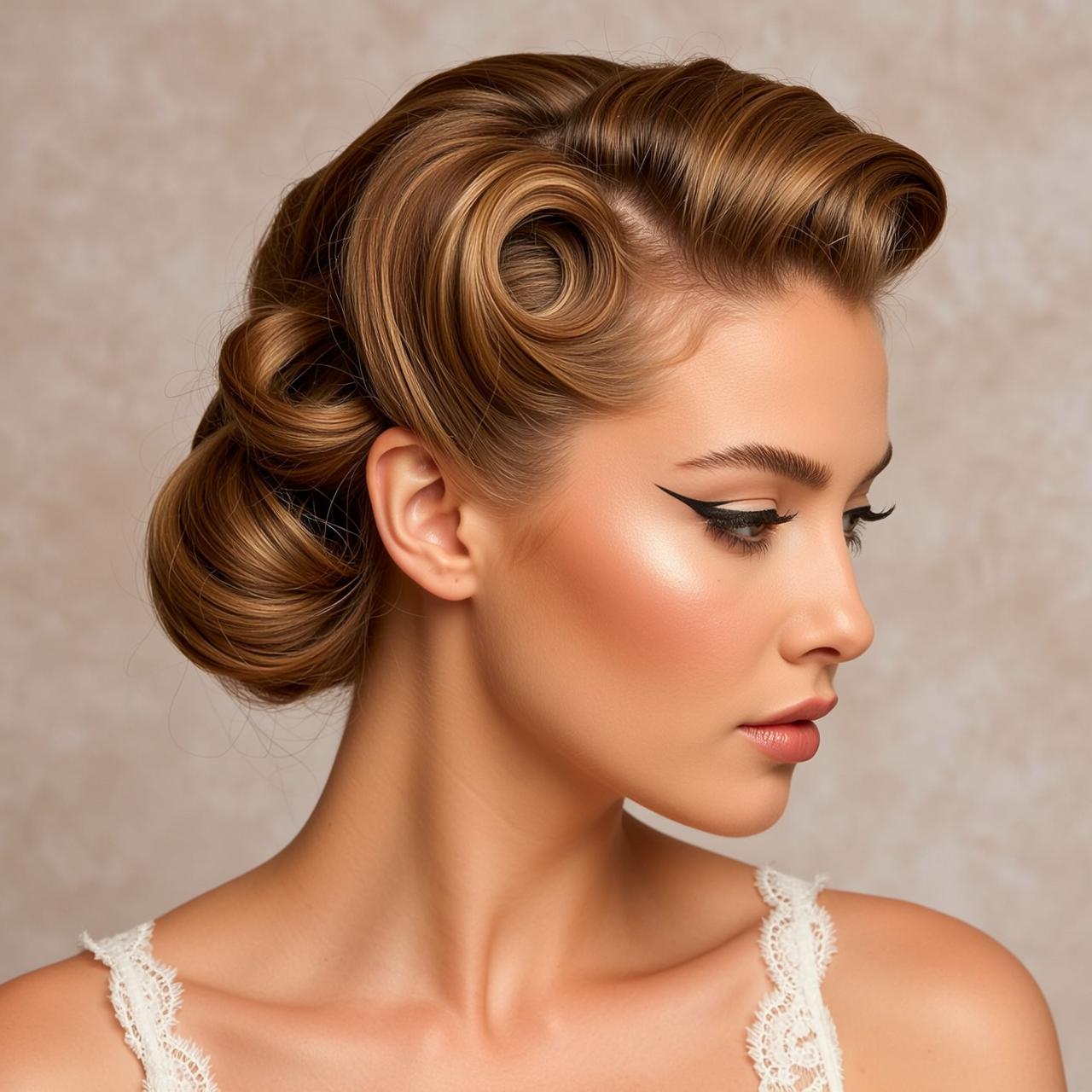 Vintage Glam Woman Profile Studio